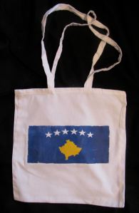 cloth bag with Kosovan flag design